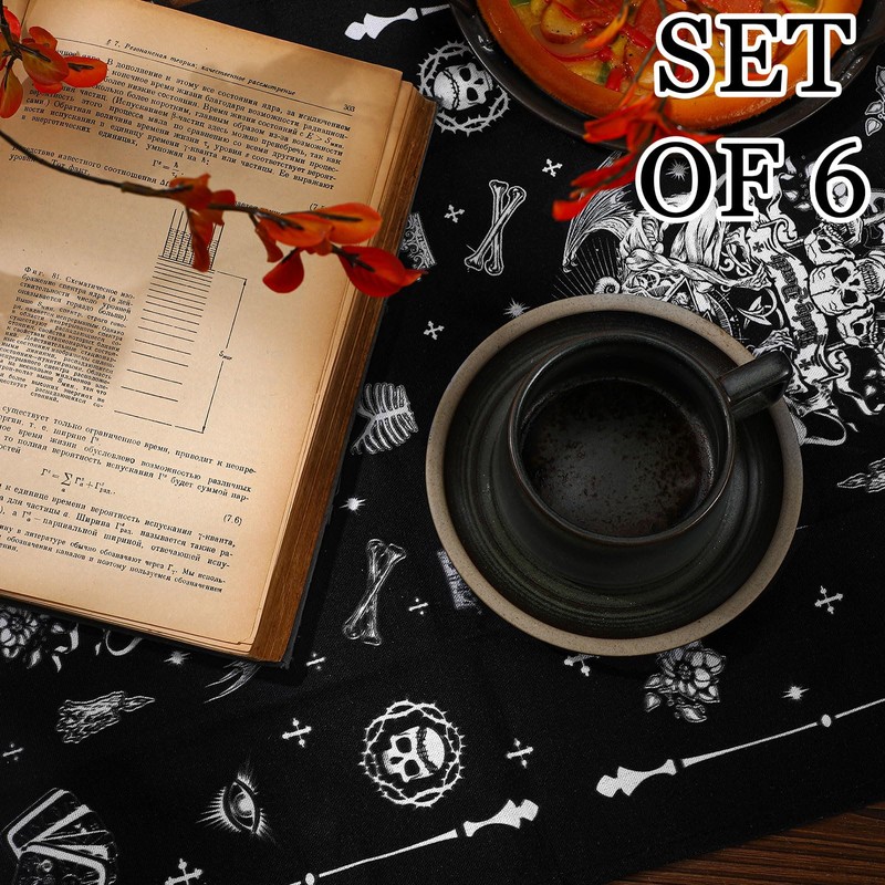 Bencailor 6 Pcs Gothic Kitchen Towels Ghost Skull Skeleton Star