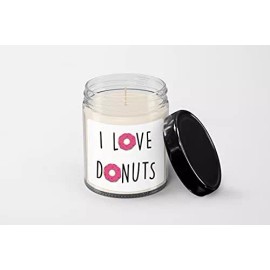 SpreadPassion I Love Donuts Candle - Soy Wax Candle - Hand Poured Candle