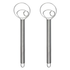 2 Stück 11 Zoll Dänischer Teigbesen, Dänischer Schneebesen aus Edelstahl, Rührbesen für Teig, Dänische Teig Schneebesen für Brot, Teig, Kuchen, Gebäck
