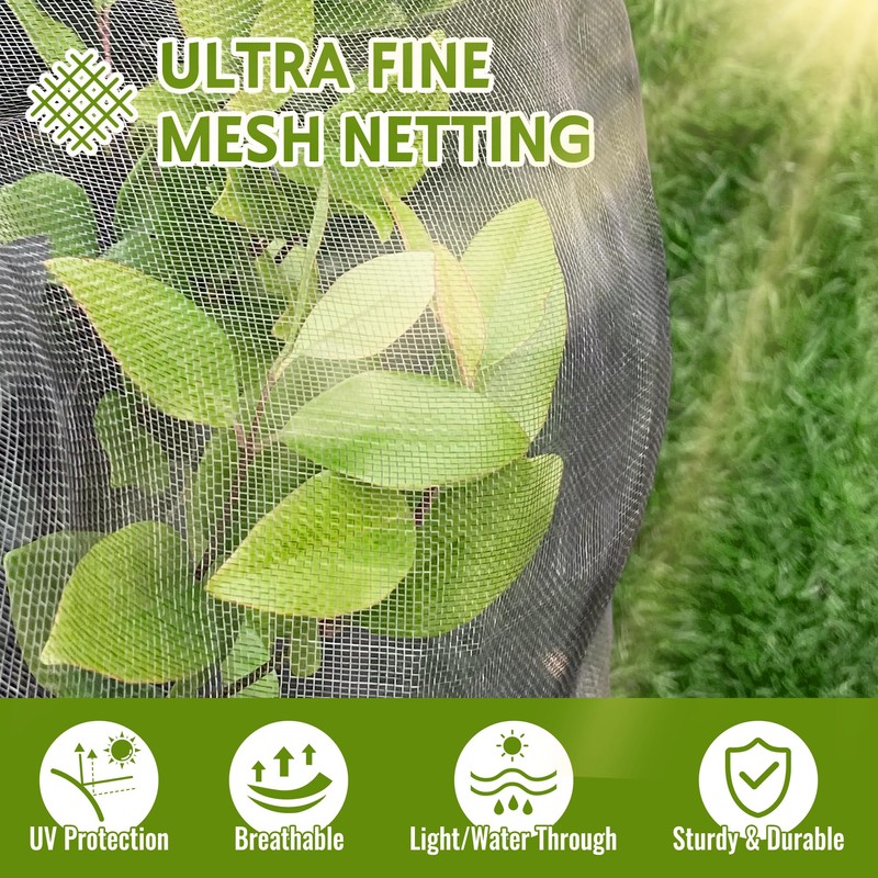 Homiton 2 Pack Fruit Tree Netting Bags with Zipper and