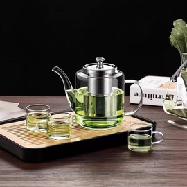 croselyu 650/800/1100ml Glass Tea Pot with Strainer for Loose Tea, 1 Piece (650ml)