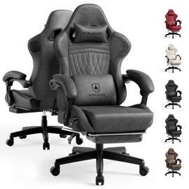 GTPLAYER ACE-PRO Music Gaming Chairs – Built-in Speakers, App Support & Bluetooth Control, Footrest & Pocket, Gamer Chair for Adults, Grey