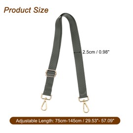 sourcing map Wide Shoulder Strap, 2.5cm Adjustable Purse Strap Replacement Crossbody Strap for Shoulder Bag Handbag, Dark Grey, Light Gold Pull Core Buckle