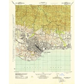 Historic Pictoric USGS Topographic Map - 1944 Santa Barbara, CA - Cartography Wall Art : 18in x 24in, Large Wall Art Map
