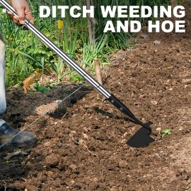 YEELOR Warren Hoe, Carbon Steel Triangle Garden Hoe with Stainless Steel 57""...