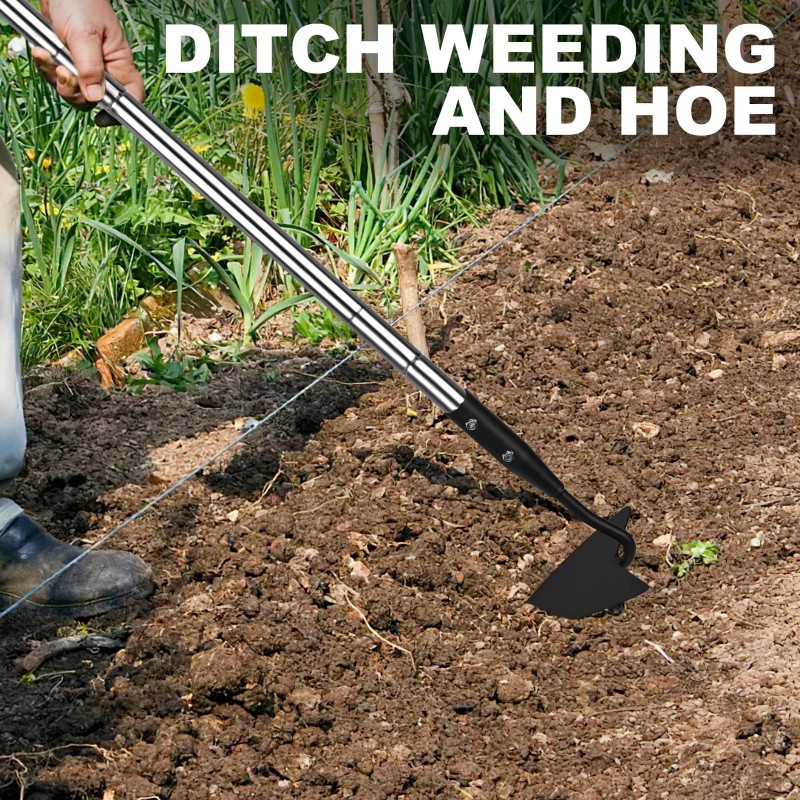 YEELOR Warren Hoe, Carbon Steel Triangle Garden Hoe with Stainless