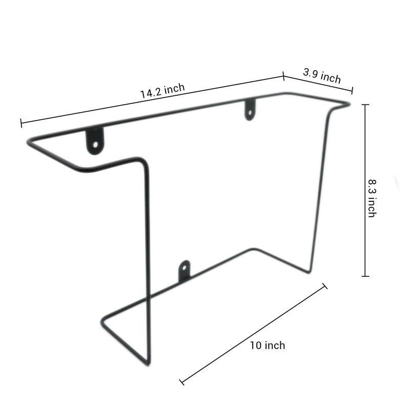 Modern Metal Vinyl Record Wall Mount Shelf (2 Pack), Matte
