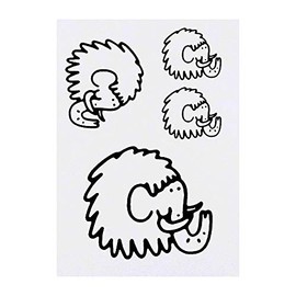 4 x 'Woolly Mammoth' Temporary Tattoos - Water Resistant, Skin-Safe, Non-Toxic Transfers, Mixed Sizes (TO00012634)