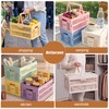 Collapsible Storage Crate, Foldable Plastic Basket with Lid and Handle,