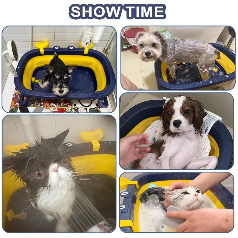 Pet Bathtub with Toys,Portable Puppy Bathtub for Easy Baths and