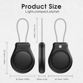 PAIFIEVD Airtag Case Waterproof Air Tag Key Holder PC Full Protection Air Tag Case Portable Anti-Scratch Scratch Shock Proof Air Tag Key Holder for Car Key Bag Key Bag Key Luggage Bag (Black+White)