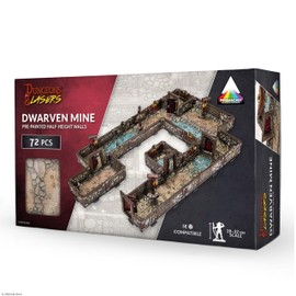 Dungeons & Lasers Archon Studio DND and Board Games Dwarf Lead Set Prepainted with Prismacast Technology 5E Compatible with Miniatures from 28mm to 32mm Quick Assembly