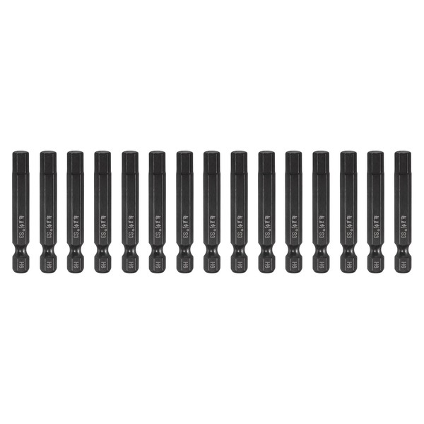 sourcing map 15pcs Hex Head Wrench Drill Bit 6mm(H6) Metric