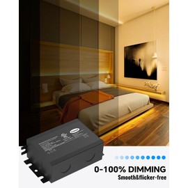 LED Driver 24V 60W DimmableTriac ELV/MLV LED Transformer Compatible with Lutron&Leviton Switches,for LED Strip Lights,Kitchen, Cabinet,UL&FCC-Listed