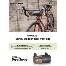 GORIX Bike Handlebar Bag Waterproof Front Bag Cylinder Durable Lightweight Road MTB Cycling Bicycle (DeviSuge)