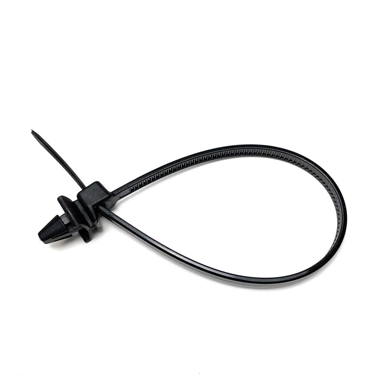 50 x Black Nylon Clip On Cable Ties with Wings
