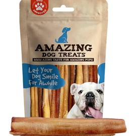 Bully Sticks 12 Inch [Extra Thick - 5 Pcs/Pck] - Premium Bully Stick Dog Chews - NO Hide - Safe Chews for Dogs - Long Lasting Bully Sticks for Dogs - Digestible Bully Stick Bones for Dogs