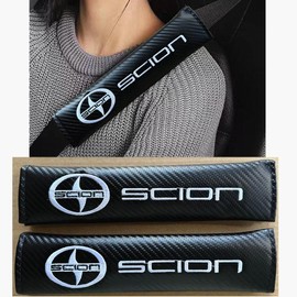 RHaAdu 2pcs Black Car Sales Fit Scion Car Seat Belts Covers Padding Carbon Fiber Leather Belt Shoulder Sleeve