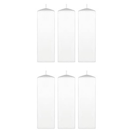 Mega Candles 6 pcs Unscented Dome Top Square White Pillar Candles, Low Cost Single Use Event Wax Candle 2 Inch x 6 Inch, Wedding, Birthdays, Parties, Celebrations, Florists, Prayers, Vigils, Church