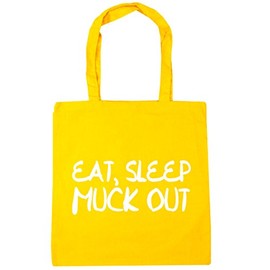 Hippowarehouse Eat Sleep Muck Out Horse Riding Tote Shopping Gym Beach Bag 42cm x38cm, 10 litres