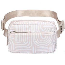 HDE Belt Bag 2L Fanny Pack Cross Body with Adjustable Strap Travel Waist Pack - Boho Brush Strokes