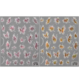 Aurora Butterfly Nail Art Stickers Shell Light Butterfly Nail Stickers for Nail Art Supplies Laser Butterfly Stickers for Nails Butterflies Nail Decals Butterfly Decor Nails Stickers Nail Accessories