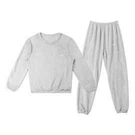 LACOFIA Unisex Kids Pyjamas Sets Toddler Pjs Boy's Girl's Warm Fleece Loungewear Long Sleeve Nightwear Winter Outfit Pajamas Light Grey 7-8 Years