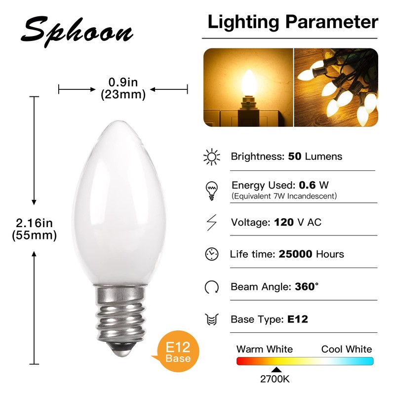 C7 Candelabra Led Light Bulbs - Small Night Light Bulb