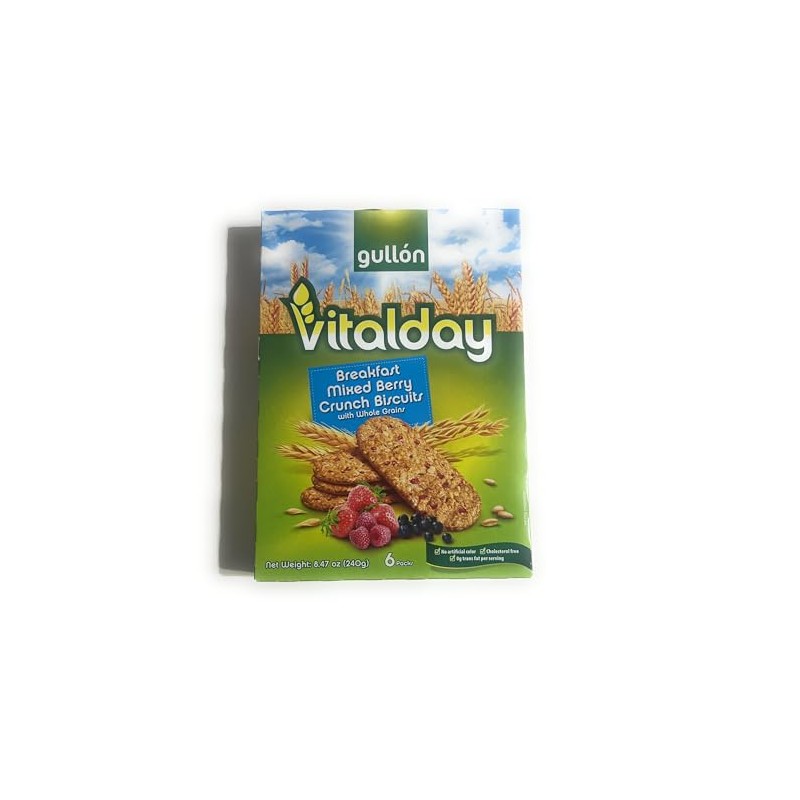 Gullon's-Vitalday Breakfast Mixed Berry Crunch Biscuits with Whole Grains (240g)