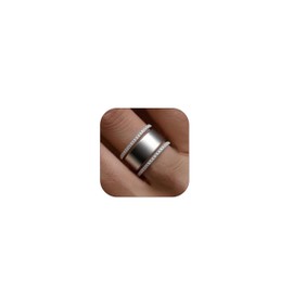 ALRNBY Gold Stack Oura Rings for Women Non Tarnish Faux Diamond Ring Stainless Steel Rings Statement Jewelry Silver Ring Set (Silver, US7)