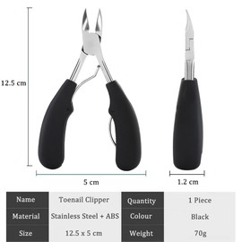 DAZISEN Precision Toenail Clippers - Professional Nail Clippers for Thick for Ingrown Toenails Stainless Steel Clippers Toenail Cutters Toenail Scissors for Elderly/Women/Men(Black)