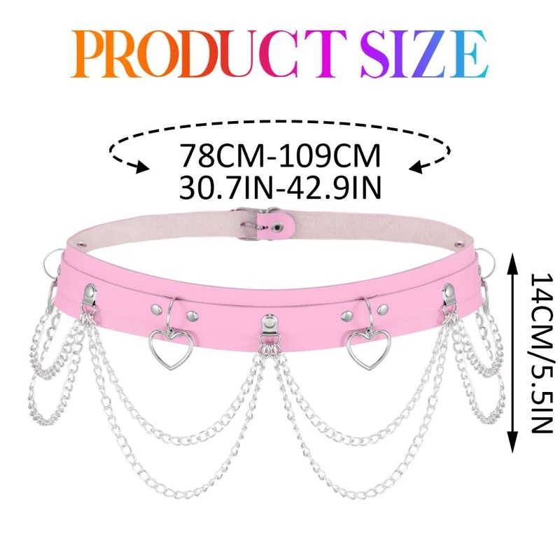 COSYDAYS Black Leather Waist Chain Belt Layered Belly Waist Chain