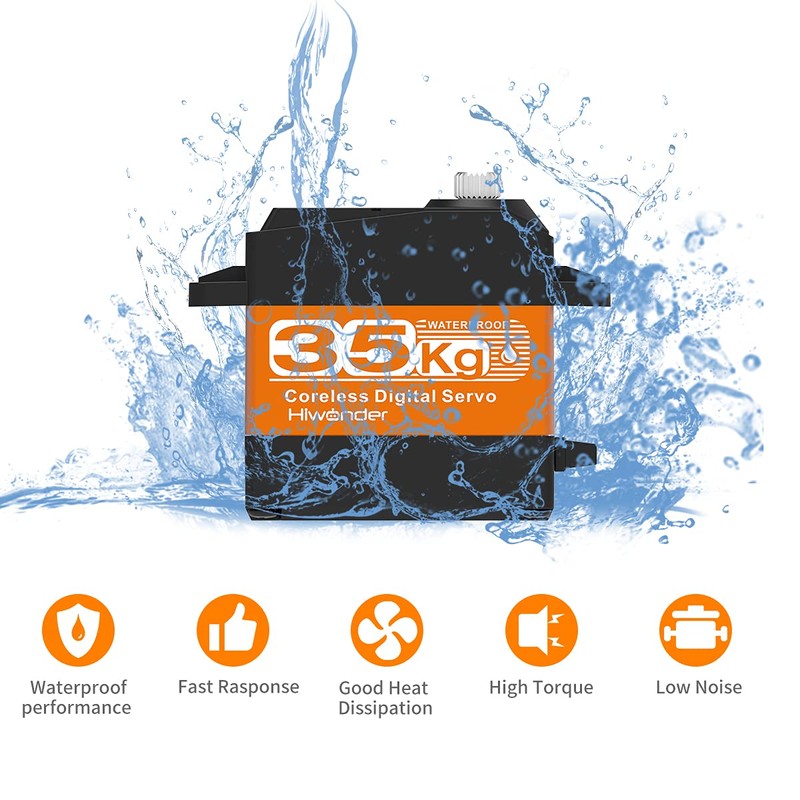 35KG High Torque Coreless Servo Motor Metal Gear Digital and