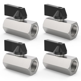 ChillWaves Brass Mini Ball Valve, Shut Off Switch Ball Valve 3/8" NPT Female x 3/8" NPT Female Thread Pipe Fitting(4-PACK)
