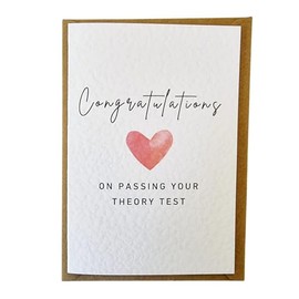 Congratulations On Passing Your Driving Theory Test Card - Theory Test Pass Card - Learner Driver Congratulations Card - Made In The UK
