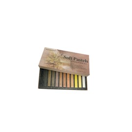 MAIMOUFIN 12-Pack Earth Tone Square Soft Pastels Water-Soluble Blendable Artist Drawing Pastels Set for Artists & Hobbyists Drawing, Painting & Sketching (Brown)