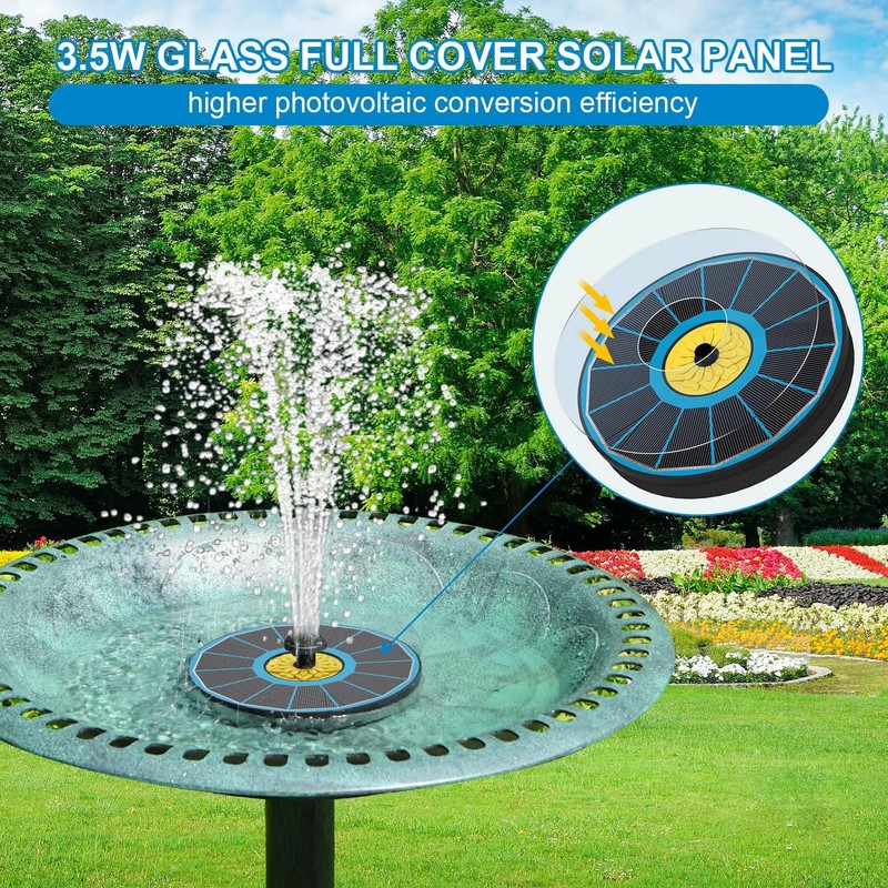 Yzert Solar Fountain for Bird Bath, 3.5W Upgraded Solar Bird
