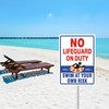 JIAMING No Lifeguard On Duty Signs,2 Pack 14x10 Inch Swim