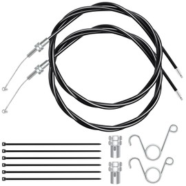 Solaradgy 2sets 75in Go Kart Throttle Cable Kit for 150cc, 125cc, 110cc, 90cc Go Kart Mini Bike, Scooter, Lawn Mower, Heavy-Duty Universal Throttle Cable with Brake Pedal Return Springs Cable Stop Tie