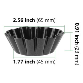 YIXNSW Pack of 16 Egg Tart Moulds Mini Small Tartlets for Preparing Mini Cakes, Muffins, Tarts and Quiches, Black