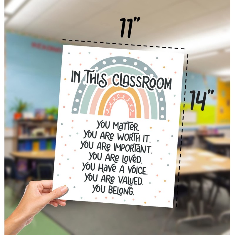 HoneyKICK Boho Rainbow Classroom Decor - 11 x 14 -