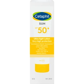 Cetaphil Ultra-Light Sunscreen Lotion SPF 50+ 100ml, Broad Spectrum Sun Protection For Oily Skin, 4 hours water resistant, Suitable Under Make-up, Dermatologist Tested