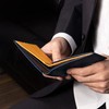 SA02 Genuine Leather Mini Wallet, Italian Leather, Bifold Wallet, Thin,