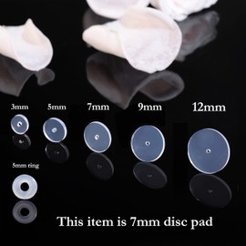 Silicone Earring Backs Stoppers for Piercings, 50 Pcs, 3~12mm Earlobe Support Patches, Clear Discs Stabilizer Pads for Healing Non Pull Piercings (7mm)