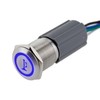 ZOYSEAY Horn Push Button Switch with Blue LED Backlit Symbol,