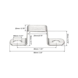 TA-VIGOR 6Pcs U Shaped Connector Bracket, 20mm x 20mm Stainless Steel Bracket Stainless Steel Pipe Clamp, Heavy Duty Conduit Clamps for Door Closed Bar Holder Strut, Pipe Tube Wire Fixing