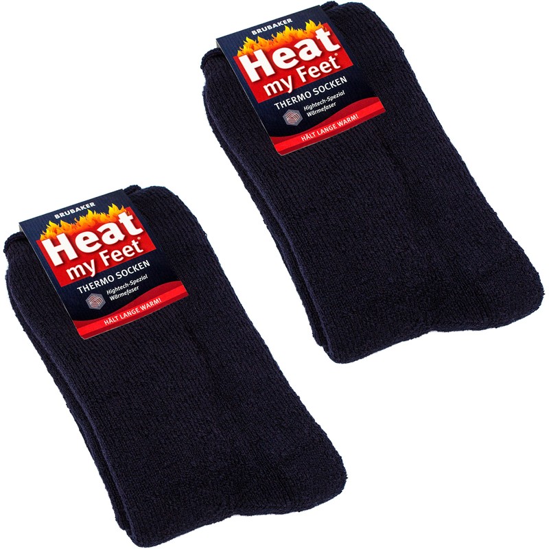 Brubaker 2 pairs of Heat my Feet thermal socks, darkblue,