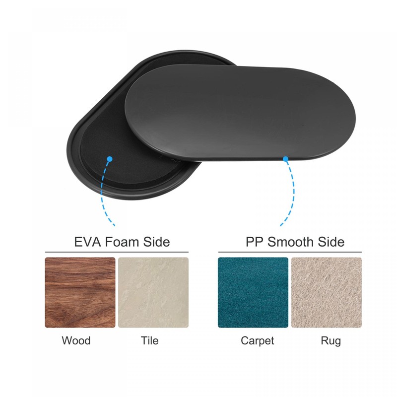 uxcell Exercise Core Sliders, Oval Glider Discs with Feet Covers,