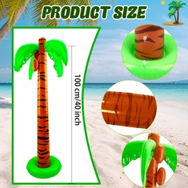 2 Pieces 40 Inch Inflatable Palm Trees Large Coconut Tree Blow Up Palm Trees for Summer Hawaiian Tropical Beach Party Decoration
