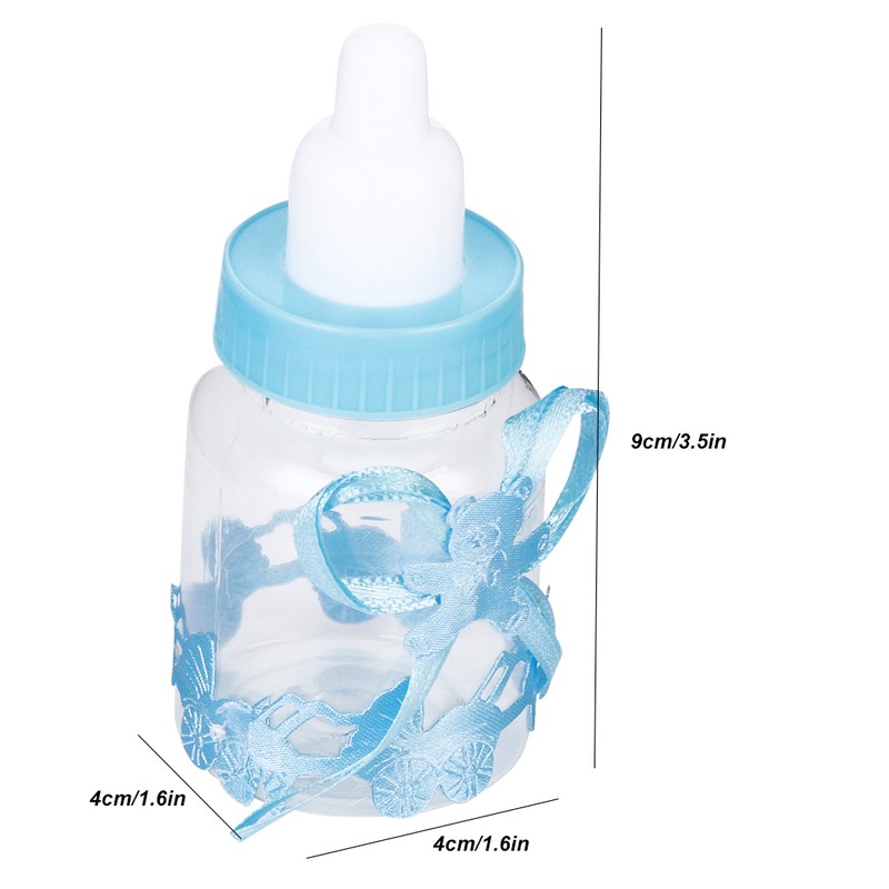 24pcs Lovely Plastic Milk Bottle Candy Box Fillable Bottle Baby